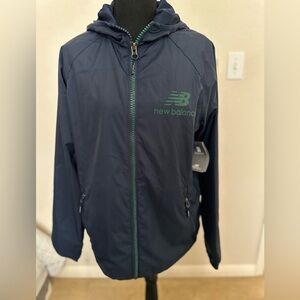 New Balance Mens Medium Track Jacket Windbreaker Blue Full Zip. NWT.